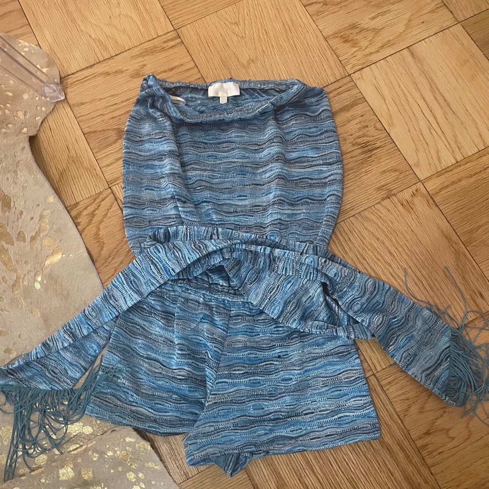 Alexis romper with fringe tie belt